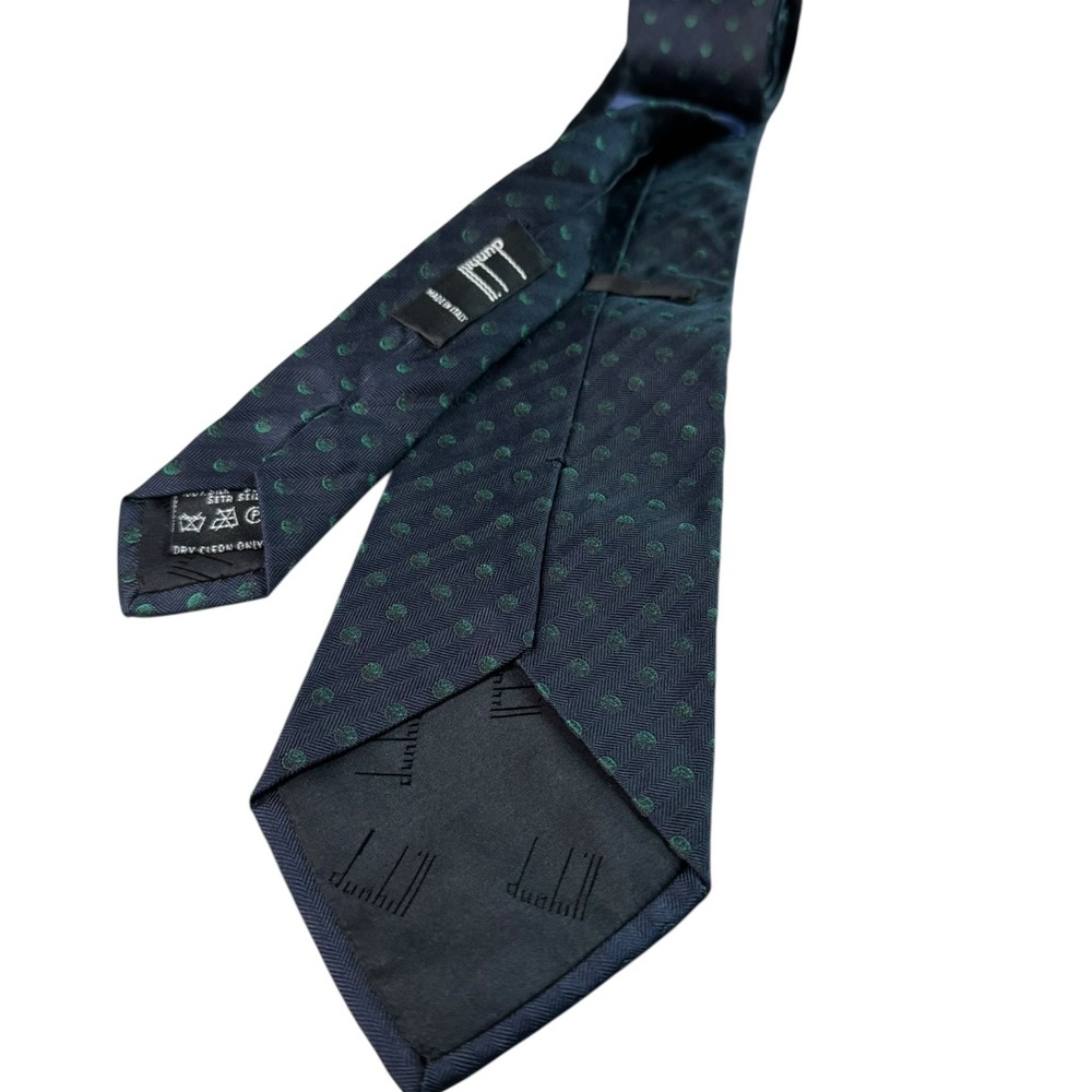 Dunhill Green Polka Dot Tie - Picture 3 of 3